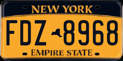 NY license plate FDZ8968