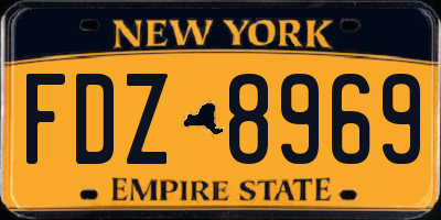 NY license plate FDZ8969