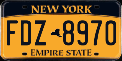 NY license plate FDZ8970
