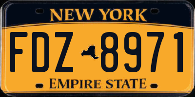 NY license plate FDZ8971