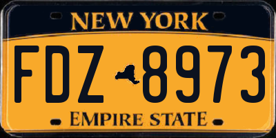 NY license plate FDZ8973