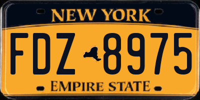 NY license plate FDZ8975