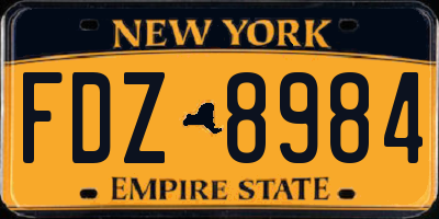 NY license plate FDZ8984