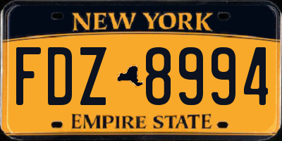 NY license plate FDZ8994