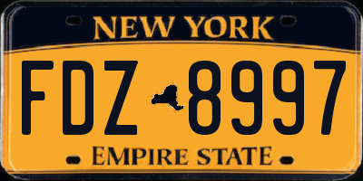 NY license plate FDZ8997