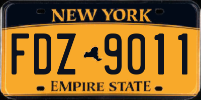 NY license plate FDZ9011
