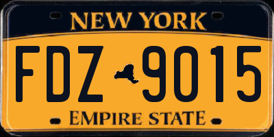 NY license plate FDZ9015