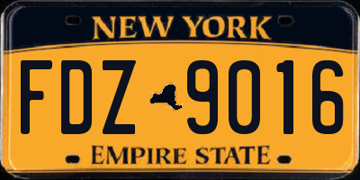 NY license plate FDZ9016