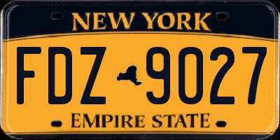 NY license plate FDZ9027