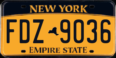 NY license plate FDZ9036