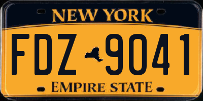 NY license plate FDZ9041
