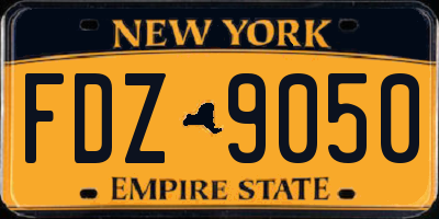 NY license plate FDZ9050