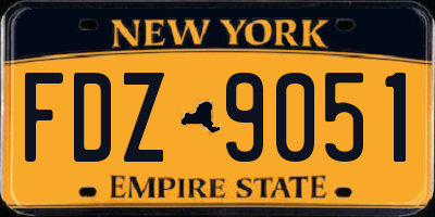 NY license plate FDZ9051