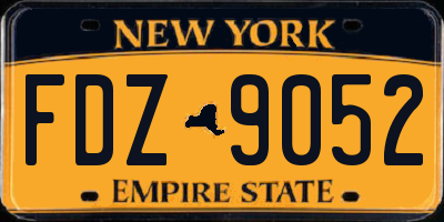 NY license plate FDZ9052