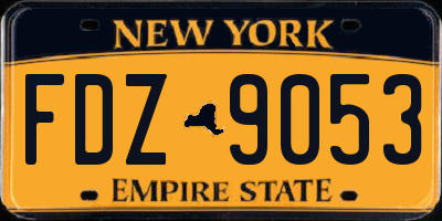 NY license plate FDZ9053