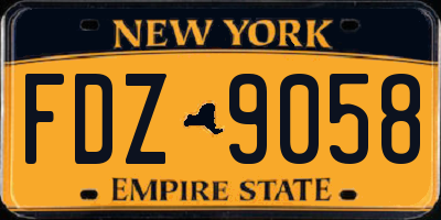 NY license plate FDZ9058
