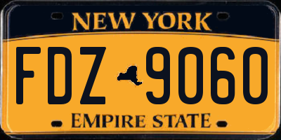 NY license plate FDZ9060