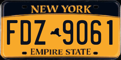 NY license plate FDZ9061