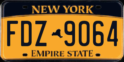 NY license plate FDZ9064