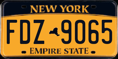 NY license plate FDZ9065