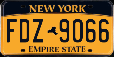 NY license plate FDZ9066