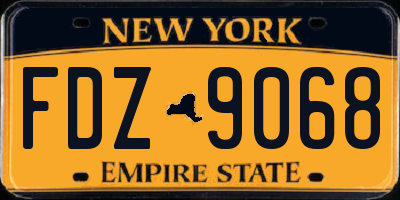 NY license plate FDZ9068