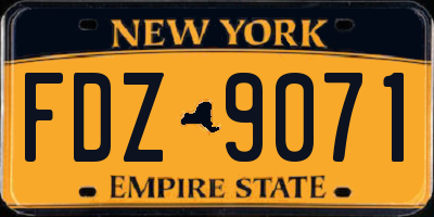 NY license plate FDZ9071