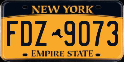 NY license plate FDZ9073