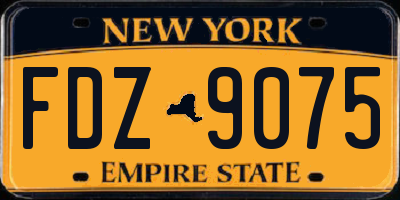 NY license plate FDZ9075