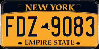 NY license plate FDZ9083