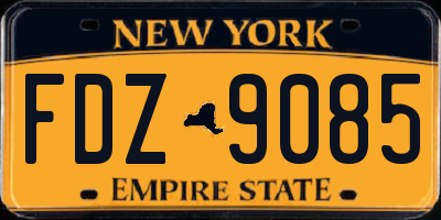 NY license plate FDZ9085
