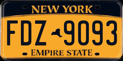 NY license plate FDZ9093