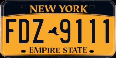 NY license plate FDZ9111