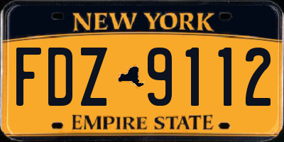 NY license plate FDZ9112