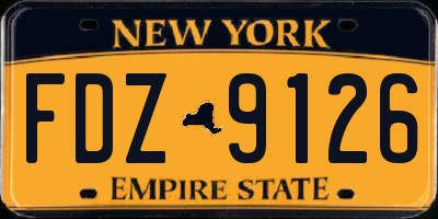 NY license plate FDZ9126