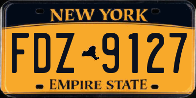 NY license plate FDZ9127