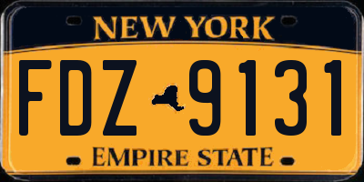 NY license plate FDZ9131
