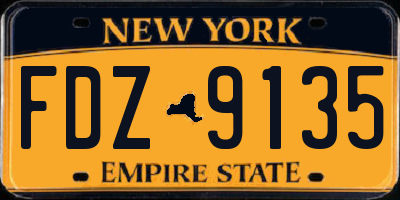 NY license plate FDZ9135