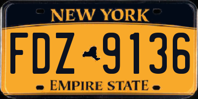 NY license plate FDZ9136