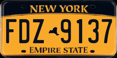 NY license plate FDZ9137