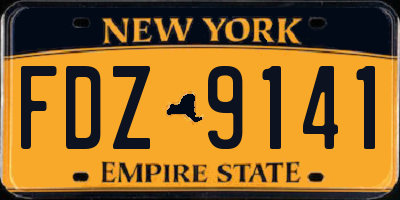 NY license plate FDZ9141
