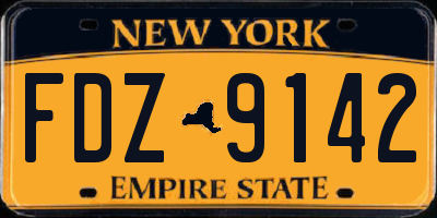 NY license plate FDZ9142