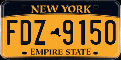 NY license plate FDZ9150