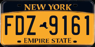 NY license plate FDZ9161