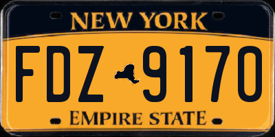 NY license plate FDZ9170