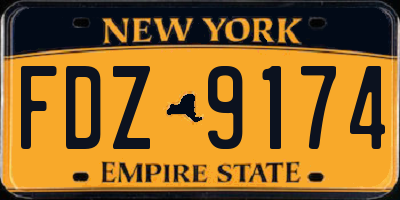 NY license plate FDZ9174