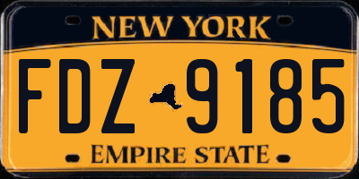 NY license plate FDZ9185