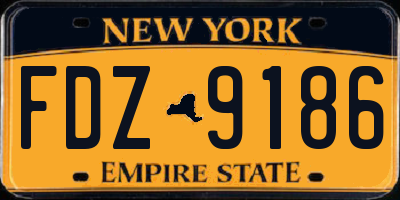 NY license plate FDZ9186