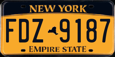 NY license plate FDZ9187