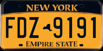 NY license plate FDZ9191